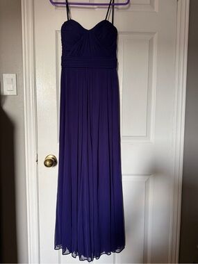 Ruched Sweetheart Maxi Dress in Deep Purple